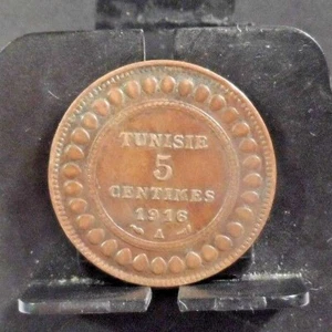 CIRCULATED 1916 5 CENTIMES TUNISIAN COIN (51618) - Picture 1 of 3