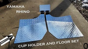 Juego 2004 de soporte de piso y taza de placa de diamante Yamaha Rhino aluminio - Imagen 1 de 5