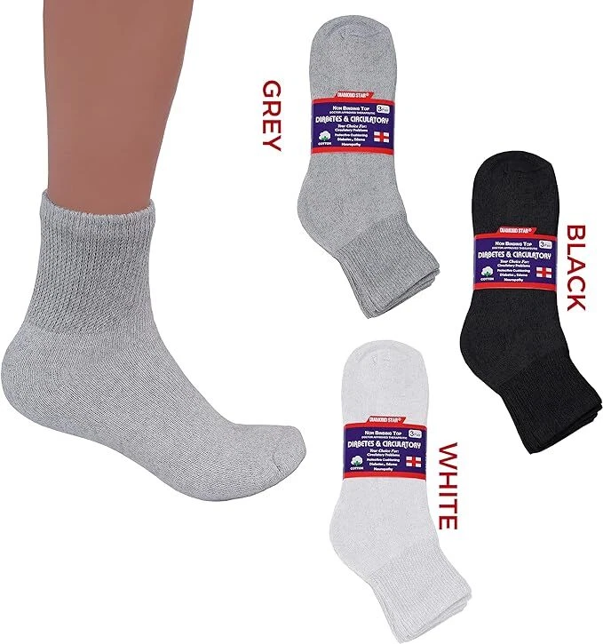 Venta al por mayor Lote Hombres Diabéticos Tobillo Calcetines Gris Salud Circulatorio 9-11 10-13 13-15 Foto 1 de 1
