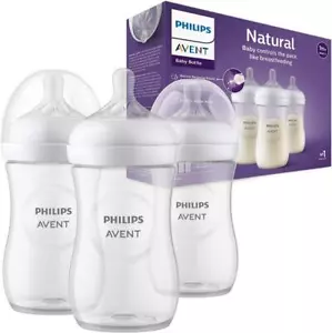 3 x Philips Baby Bottle Avent 260ml Natural Response for Newborns BPA Free - Picture 1 of 6