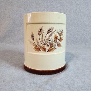 Sears Wheat Utensil Holder Vintage Rare Ceramic MCM Beige 7in Neutral Boho Brown