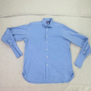 Ralph Lauren Purple Label Shirt Mens 16 Blue French Cuff Long Sleeve Italy Made - Picture 1 of 13