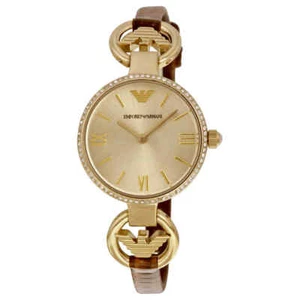 Nuevo con etiquetas Emporio Armani Reloj de Cuarzo para Mujer Gianni AR1885 Cuero Marrón - Imagen 1 de 3