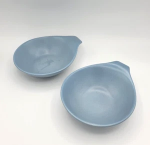 Pair Vintage Russel Wright American Modern Blue Lug Soup Cereal Bowls - Picture 1 of 9