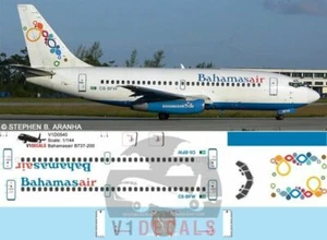 V1 Decals Boeing 737-200 Bahamasair for 1/144 Airfix Model Airplane Kit V1D0540 - Picture 1 of 8