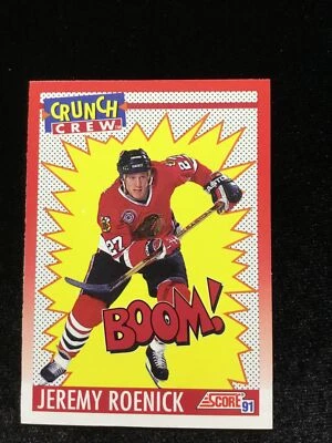 1991 Score Hockey Jeremy Roenick "Crunch Crew" #305 Blackhawks Free Shipping - Image 1 of 2
