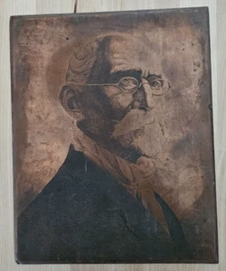 MASTERPIECE RARE ART Enrique Caravia Montenegro SPAN AM WAR MAXIMO GOMEZ PLAQUE - Picture 1 of 2