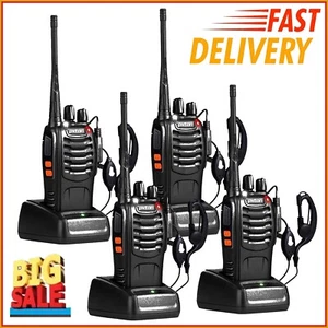 4 Pack Set Long Range Walkie Talkie 50 Mile Two Way Radio Charge Waterproof - Zdjęcie 1 z 8