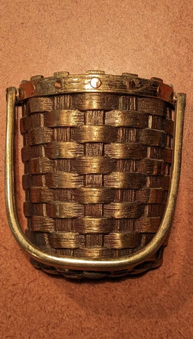 Vintage Door Knocker: Signed 1991 Colby Smith Berry Basket in Solid Brass Cover
