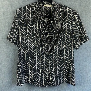 Top vintage DIO para mujer talla 14 negro semi-ajustado manga corta hecho en Australia - Imagen 1 de 11