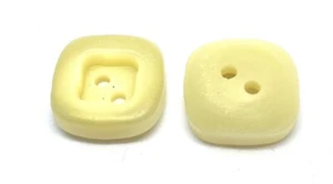 17mm X 5 Cream Pale Yellow  Clear Pearlescent Square Sunk 2 Hole Buttons Shirt - Picture 1 of 5