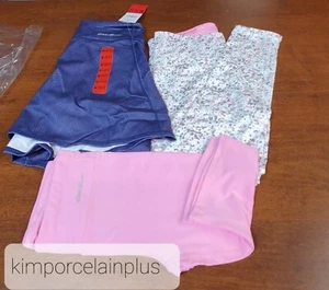 Eddie Bauer Youth 3 -Pack Bottom Set Pink / Teal / Multi SKORT LEGGING SHORT MED - Picture 1 of 4