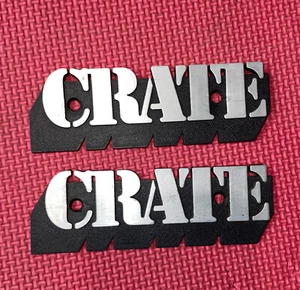 Vintage Crate Speaker Plastic Badges 5” x 1-3/4” - PAIR - Picture 1 of 3