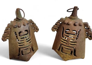 Raro par de linternas de iluminación de efigie de longevidad simbólica sólida de colección china - Imagen 1 de 6
