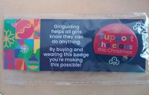 "Support The Claus" Girlguiding UK Mounted Pin Badge New & Sealed - Picture 1 of 4