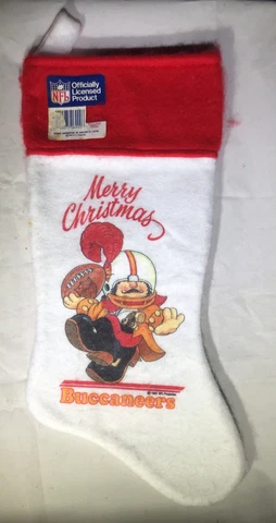 Vintage 1983 Official NFL Tampa Bay Buccaneers Christmas Stocking Santa's Best Cover