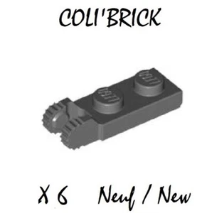 Lego 44302 - 6x Charnières / Hinge plate 1x2 - Gris F. / Dark bluish gray - NEW - Picture 1 of 1