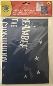 Poster Preambolo della Costituzione e Stella Striscione Spangled 28" x 20" Storico - Foto 1 di 4