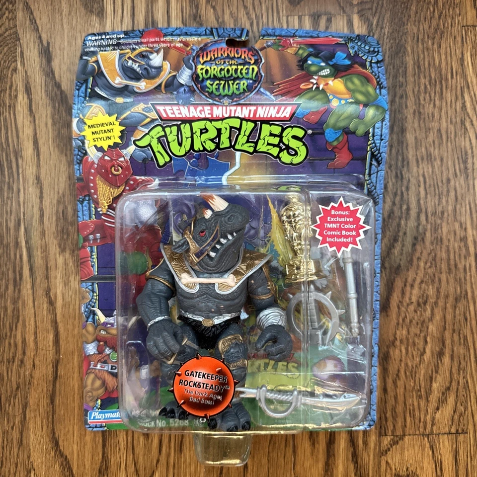 NUEVO SELLADO Playmates TMNT Warriors of the Forgotten Sewer Gatekeeper Rock Steady Foto 1 de 4