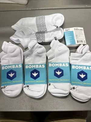 5 Pairs Bombas Men's All-Purpose Performance white Ankle Sock Size Large - Image 1 of 3