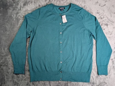 NWT Lands' End Cardigan Women's XL Green Jade Emerald Business Casual Orig 49.99 - Image 1 of 4