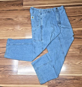 Vintage 90s Carhartt Carpenter Jeans Mens Size 39x28.5 Baggy Distressed Thrashed - Picture 1 of 13