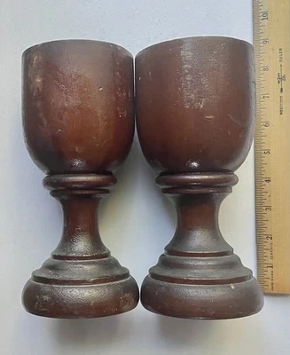 2 антикварных архитектурных деревянных флерона, кубок, сплошная сосна, старая отделка, Am., 1870-е - Изображение 1 из 4