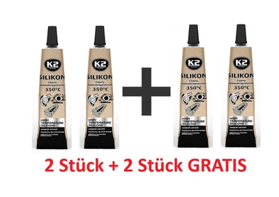 2+ 2 Gratis Silikon schwarz 21g+350° Dichtmasse Hochtemperatur Silikondichtmasse - Bild 1 von 4