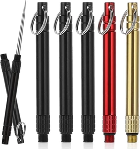 6 Stück Tragbare Zahnstocher, Metall Titan Zahnstocher, Wiederverwendbare Zahnstocher, Tasche - Bild 1 von 12