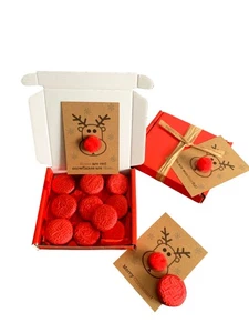 Tiny treats! Little box of Chocolates. Rudolph NOSES VEGAN suitable. Personalise - Picture 1 of 4