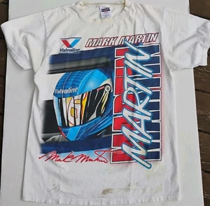 Vintage Mark Martin NASCAR T-Shirt L Thrashed  Racing Tee 90s - Picture 1 of 5