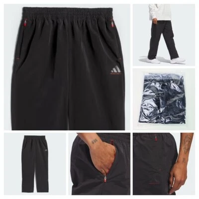 Pantalones de baloncesto Adidas M para hombre negros/rojos regulares rectos cómodos - IW5639 NUEVOS CON ETIQUETAS Foto 1 de 4