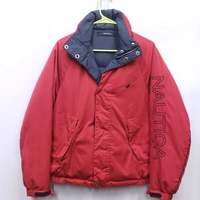 Двусторонняя темно-синяя и красная пуховая куртка NAUTICA размер XS - Изображение 1 из 4