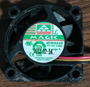 MAGIC MGT4012LS-A10 12V 0.08A 4010 40mm 3-wire silent cooling fan 3pin - Photo 1/4