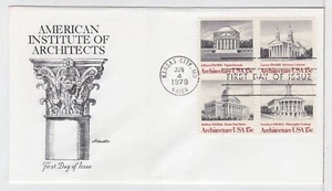 TurtlesTradingPost- Architecture 1979 FDC #1779-82 American Institute Architects - Picture 1 of 1