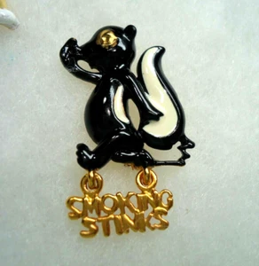 Danecraft Vintage Stinktier Tier Anstecknadel Gold Emaille Brosche Anstecknadel Schmuck Anti Rauchen - Bild 1 von 4