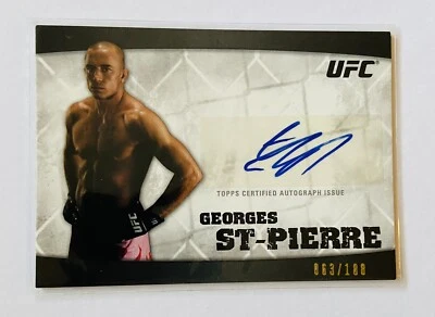 2010 Topps UFC GEORGES ST-PIERRE Autograph Numbered Card 063/188 - Image 1 of 2