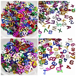 50Gram Assorted Alphabet Letter Number Sequins Loose Confetti Craft Nail Art Tip - Picture 1 of 5