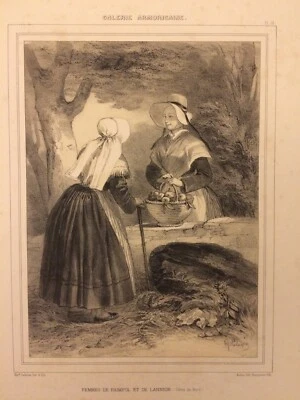 Femmes de Paimpol Lannion, lithographie Lalaisse, Galerie Armoricaine - Photo 1/2