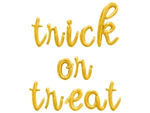 TRICK OR TREAT Cursive Letter Balloon Banner - Halloween Party Supply Decoration - Picture 1 of 20