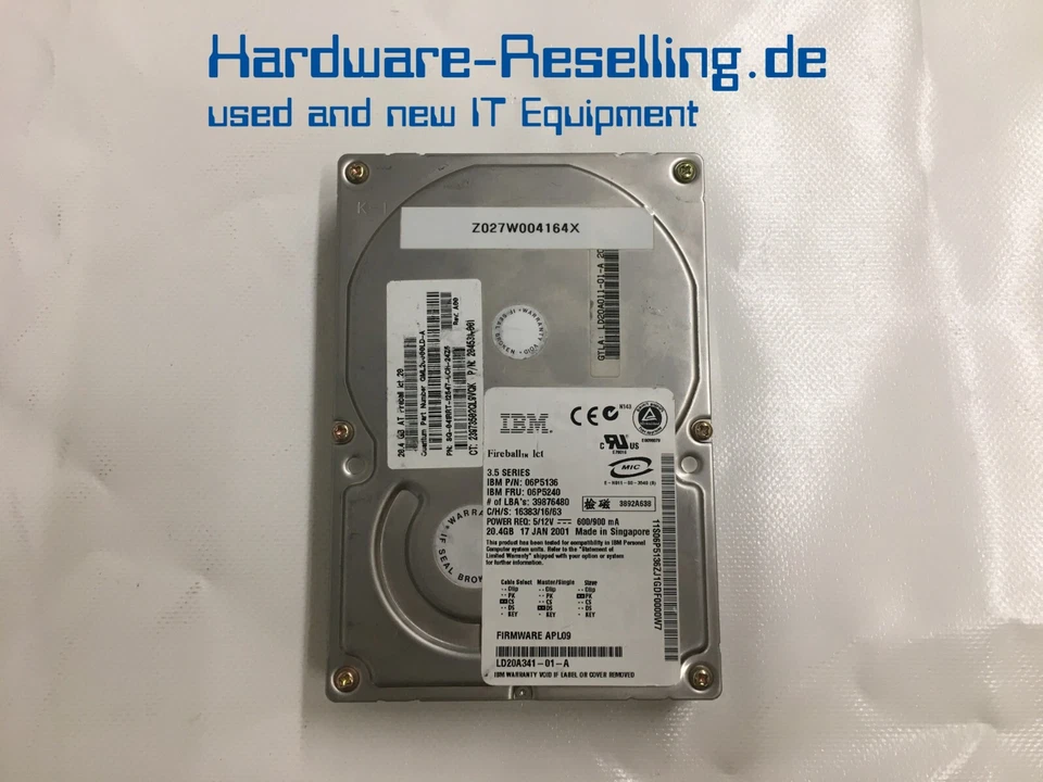 Quantum fireball lct 20 3,5" 20,4 GB 4500 RPM 1 GB/s 128 KB 06P5136 06P5240 - Bild 1 von 1