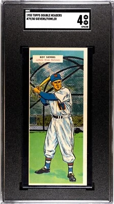 1955 Topps Double Headers #s 79/80 - Roy Sievers/Art Fowler - Nats/Reds - SGC 4 - Image 1 of 3
