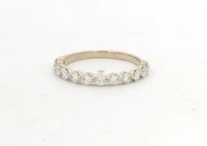 14k Yellow Gold 0.48ctw Round Diamond Shared Prong Anniversary Band Ring - Picture 1 of 4