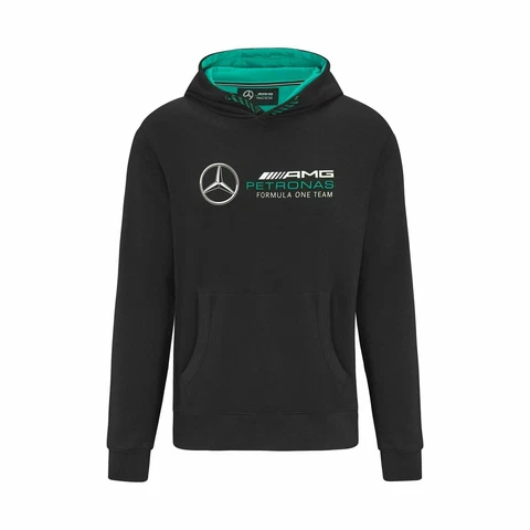 Mercedes Benz AMG Petronas F1 Unisex Logo Hooded Sweatshirt -Black/Gray Cover