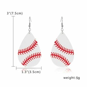**CLEARANCE**  Leather baseball, basketball, softball earrings - fish hook style - Picture 1 of 11