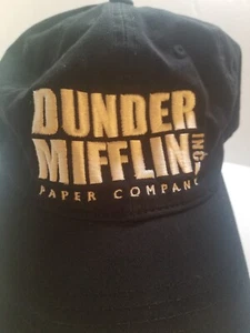The Office Hat, Dunder Mifflin Paper Company Adjustable Strap Back Black Hat - Picture 1 of 6