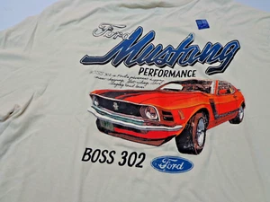Ford Mustang Performance Licensed Graphic T Shirt Cream LARGE NEW DEFECT - Picture 1 of 13