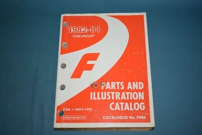 1982 1983 1984 Chevrolet Chevy Camaro Parts Catalog Illustrated Catalogue List - Image 1 of 4