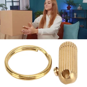Portable Brass Knife: Folding Stainless Blade Keyring-Ready for Outdoors - Picture 1 of 11
