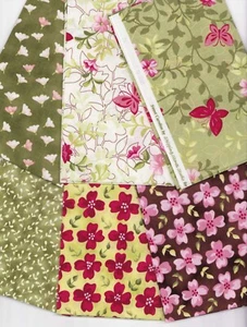 Fabric 100% Cotton Quilting Sweet Caroline Collection 6 FQ & Pattern OOP New - Picture 1 of 4